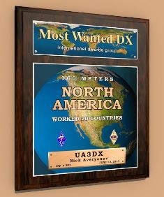 « 160 meters North America » award