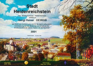 « Stadt Heidenreichstein Diplom » award