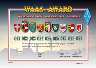 « Worked All Austrian States (WAAS) » award